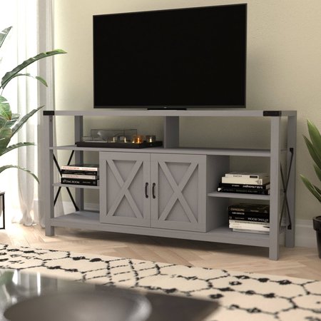 FLASH FURNITURE 60" Coastal Gray TV Stand with Storage Shelves ZG-025-CGY-GG